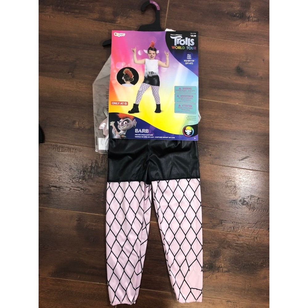 Trolls World Tour Barb Halloween Costume Disguise Deluxe Child Size XS (3T-4T)